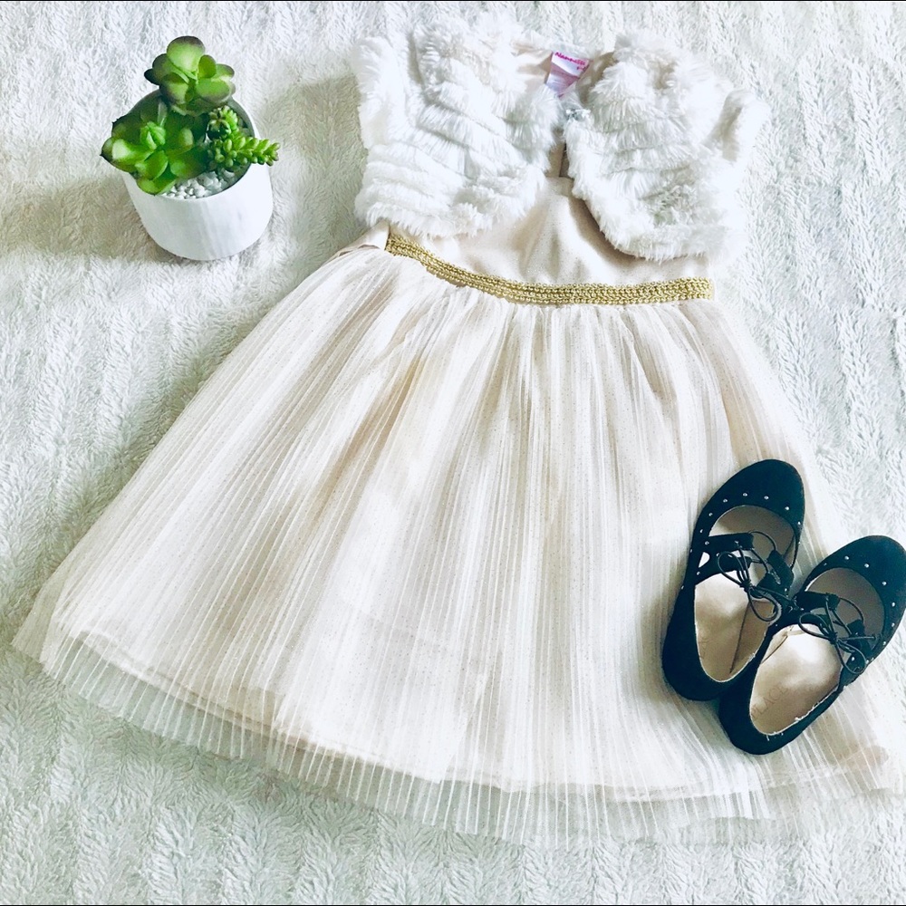 Nanette Girl Sparkly Dress & Shrug Set